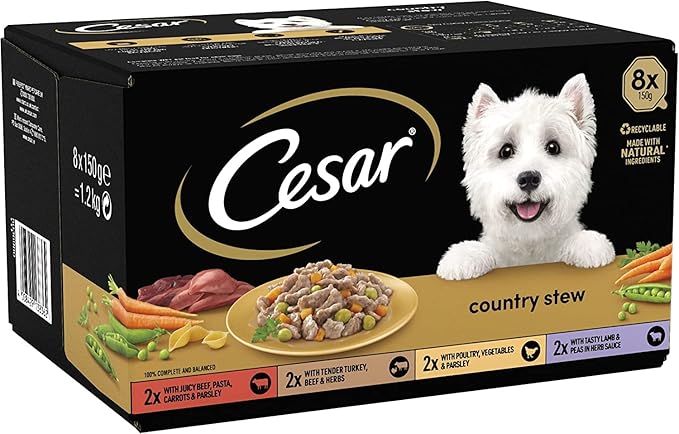 Cesar Country Stew Adult Wet Dog Food – Special Selection (Pack of 3 x 8 Trays x 150 g)